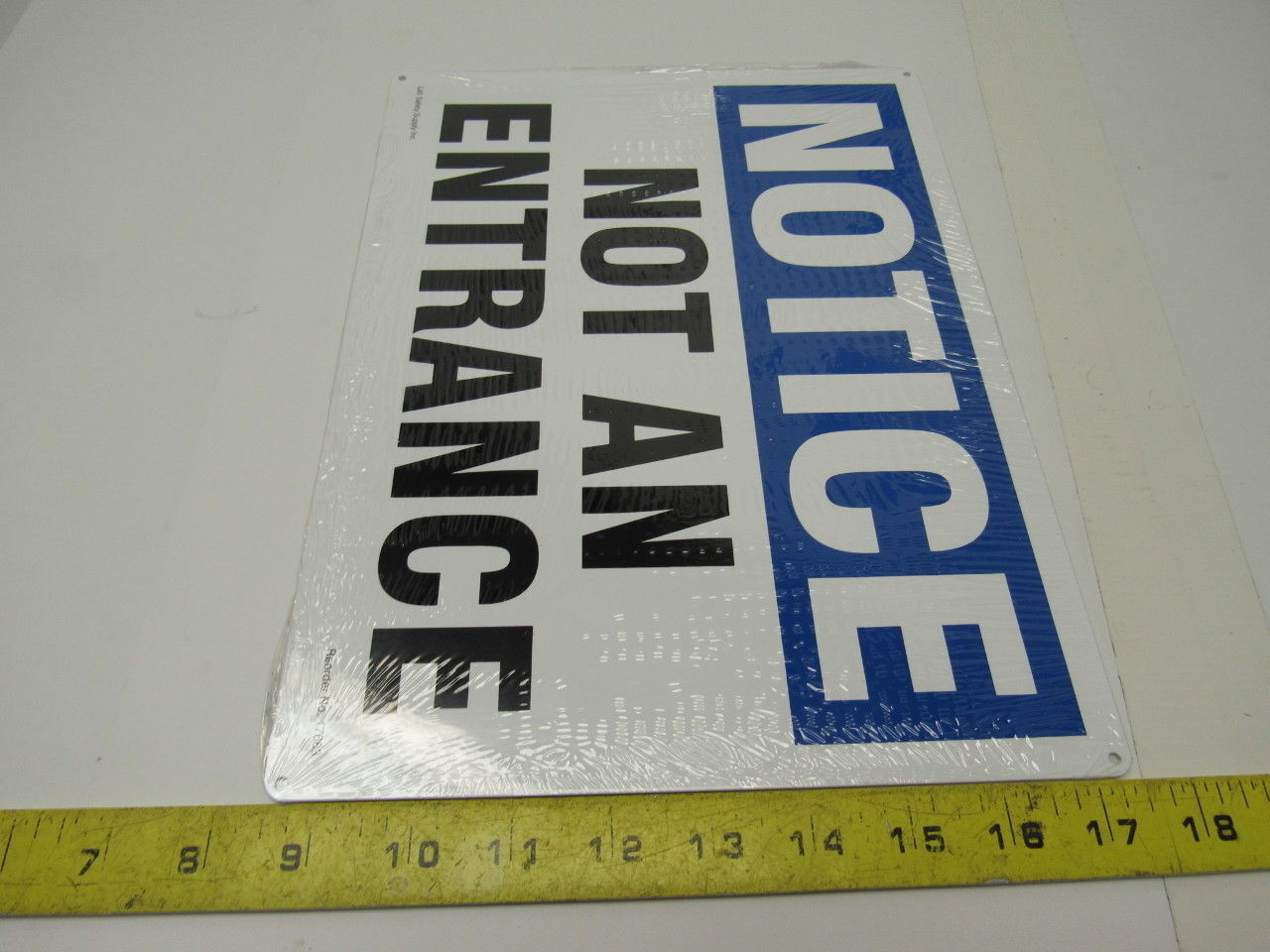 Lab Safety Supply 17683 “NOTICE NOT AN ENTRANCE” 9″x12″ Metal Safety Sign