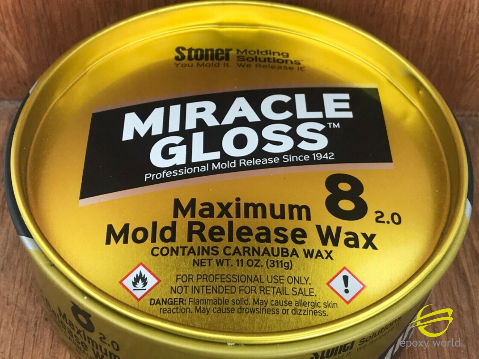 STONER WAX, FORMERLY MEGUIAR’S MIRROR GLAZE MAXIMUM 8 MOLD RELEASE WAX 11 oz.