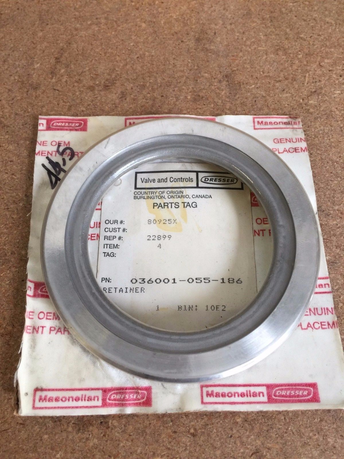 MASONELLAN DRESSER, 036001-055-186 RETAINER 4-13/16″ OD