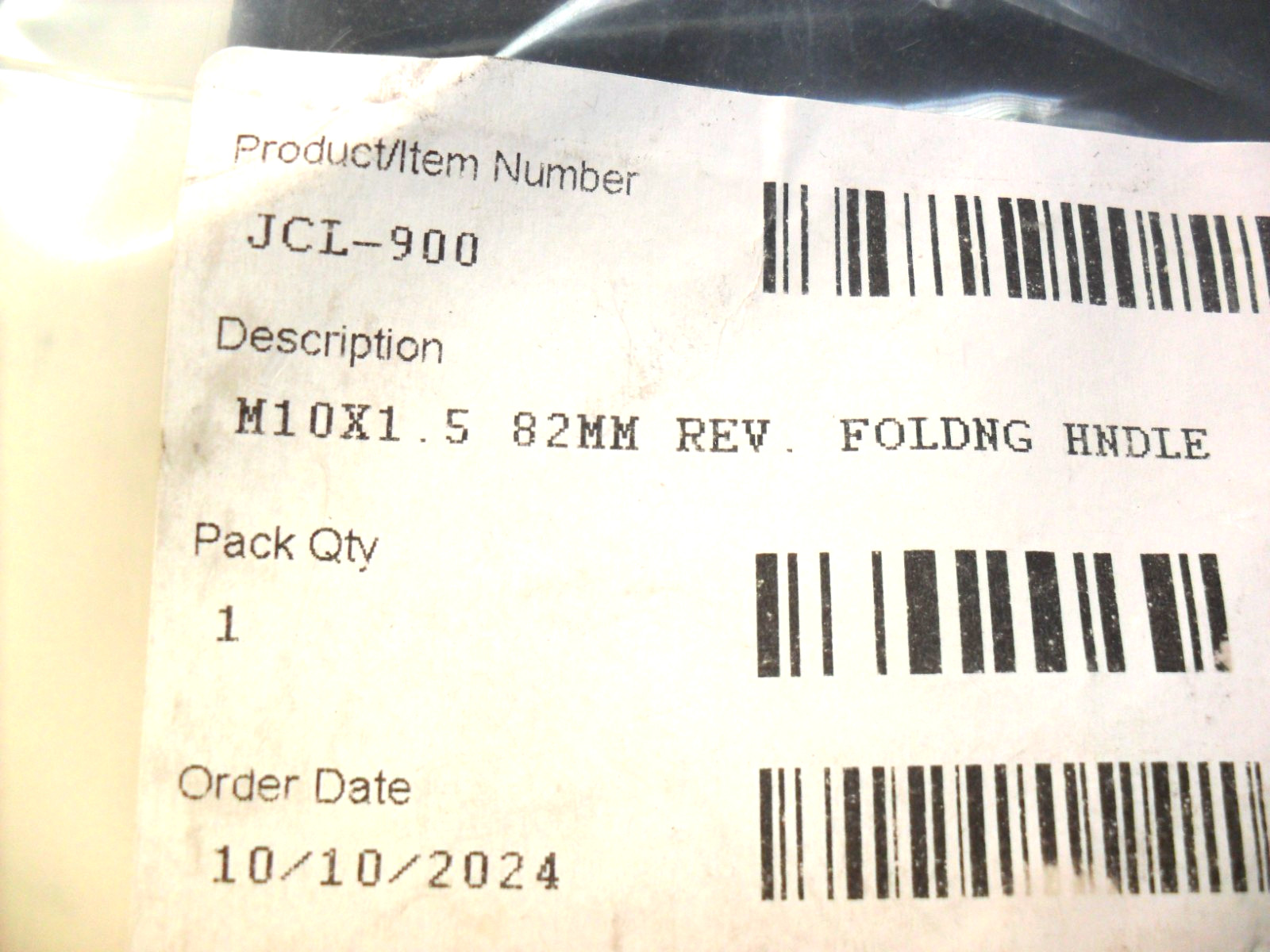 JCL-900 Folding Handle – M10 x 1.5 82 MM – Black – Sealed Bag  USA Seller