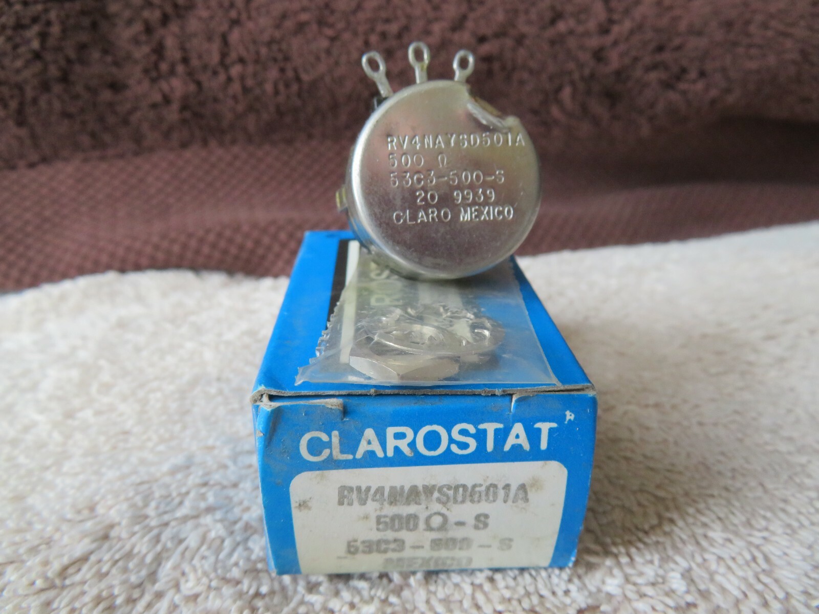 NEW CLAROSTAT RV4NAYSD501A POTENTIOMETER WITH HARDWARE 500OHM 5303-500-S 500Ω