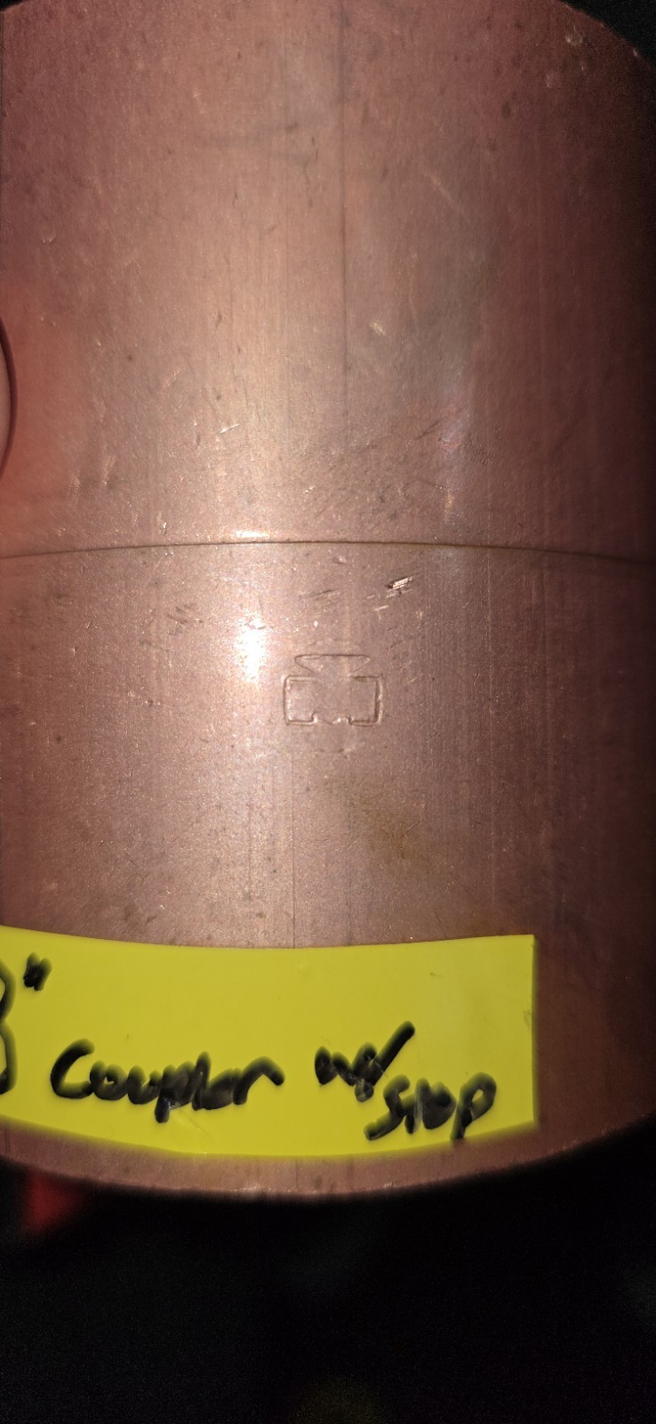 Elkhart W 010152 3″ Copper Coupling with Stop 3″ ID 3 1/8″ OD NEW