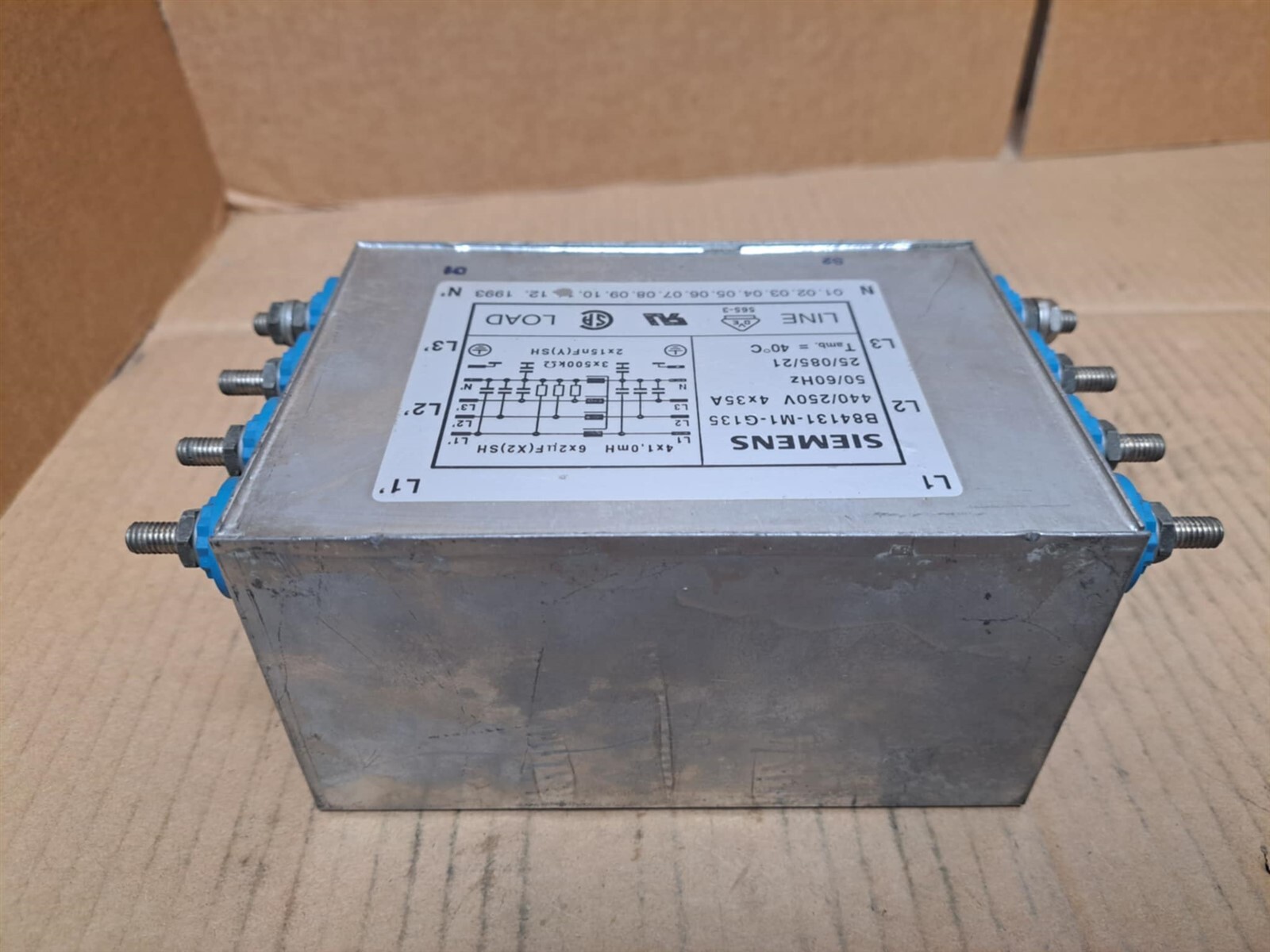 Siemens 3 Phase EMI Line Filter Part No. B84131-M1-G135