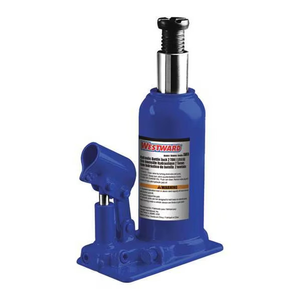 Westward Bottle Jack Hydraulic 5 Ton Steel Manual Lift 7 7/8 to 15 1/2 Inch