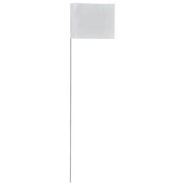 Presco Marking Flag, PVC, Solid, 4″ L., 100 PK 4536W-200 Presco 4536W-200 PVC