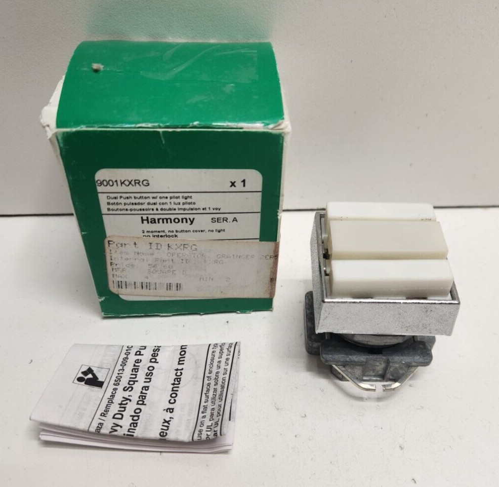 NEW IN BOX! SCHNEIDER DUAL PUSH BUTTON STATION 9001KXRG