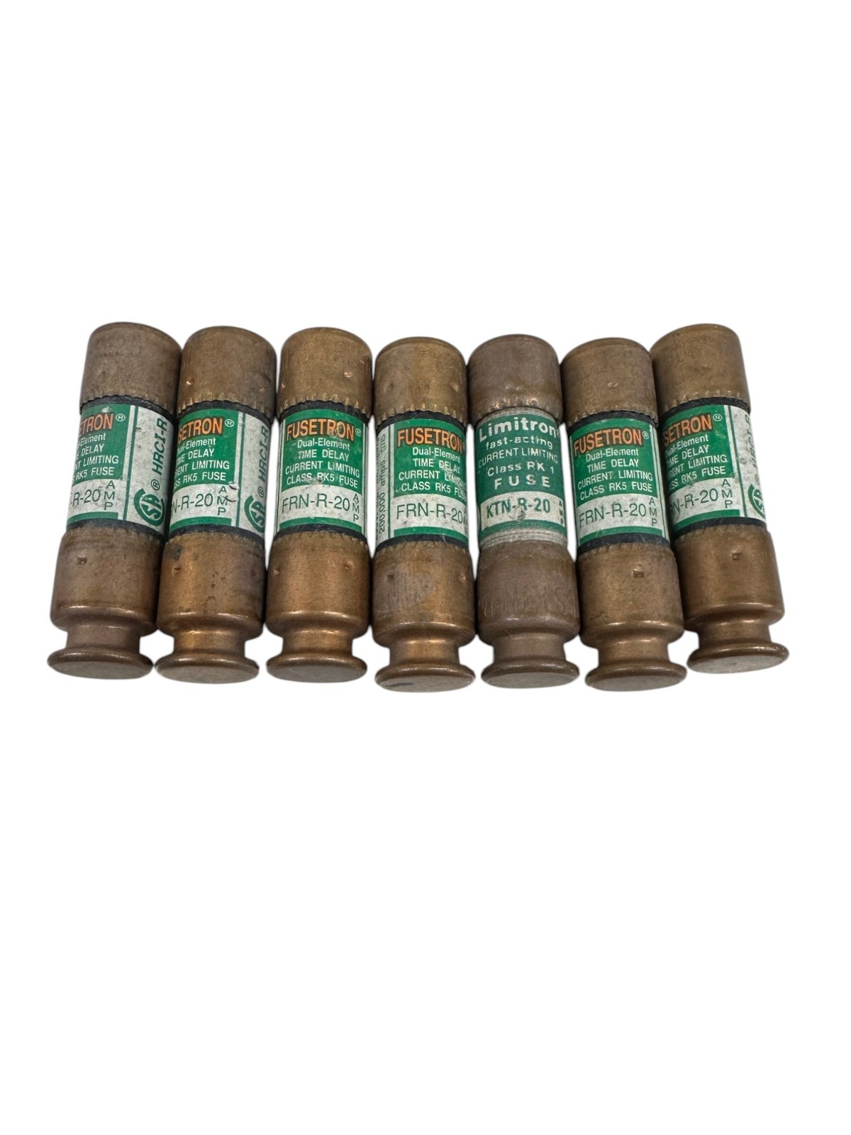 NEW FUSETRON FRN-R-20 TIME DELAY CLASS RK5 FUSE (LOT OF 7) *SALE*