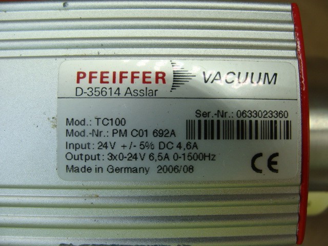 PFEIFFER TURBO PUMP D-35614 ASSLAR TMU 071-003 VACUUM PUMP D-35614 ASSLAR TC100
