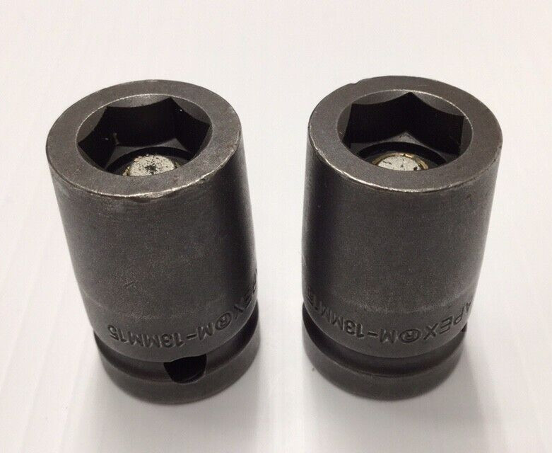 Apex M-13MM15 Magnetic Socket 13mm 6 Point 1/2″ Drive 1-1/2″ OAL (Pack Of 2)