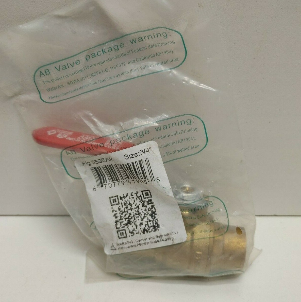 NEW OLD STOCK! RED-WHITE VALVE 3/4″ SLIP BALL VALVE 5595AB