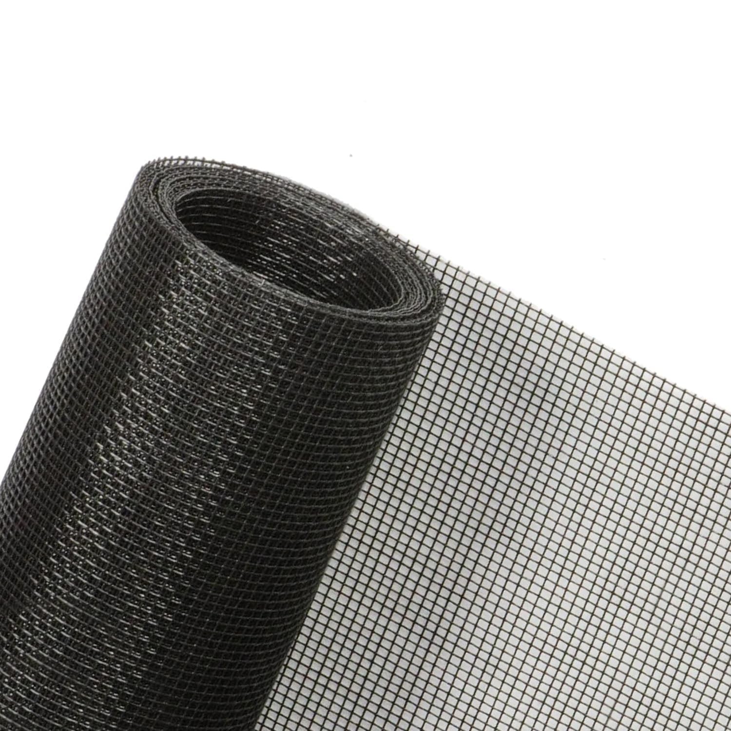 Window Screen Replacement, Mesh, 48 in x 100 ft 48x100FT, Black