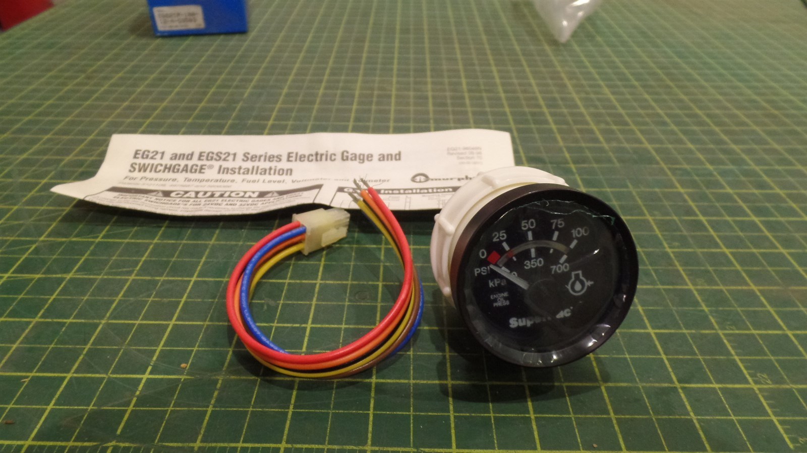 MURPHY EG21 EGS21 100PSI OIL PRESSURE GAUGE ASSEMBLY SUPERPAC SP209861 SP 209861
