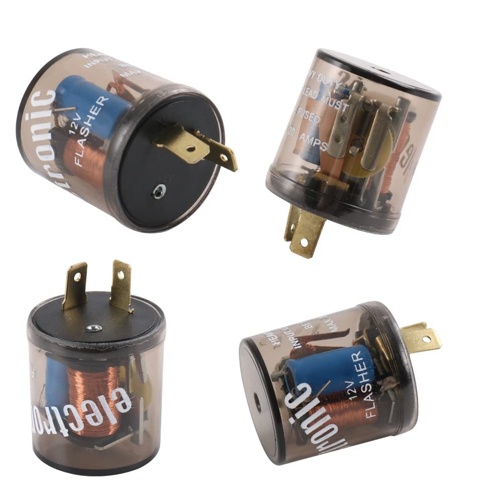4 Pcs 2 Pin 12V Electronic Turn Signal Flasher Relay 2 Prong Flasher Relay 20…