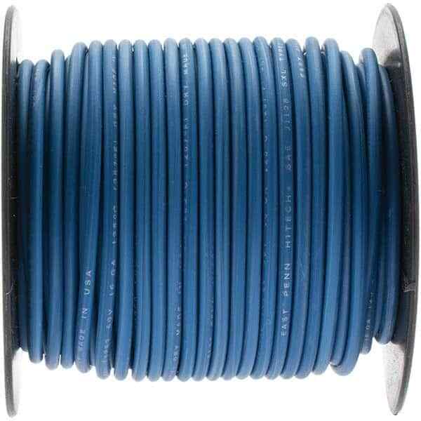 EastPenn -23438 16 AWG, 100′ OAL, Hook Up Wire Blue Polyethylene Jacket