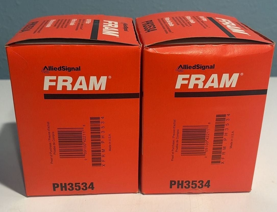 Set of 2 Vintage Fram PH3534 Engine Oil Filters