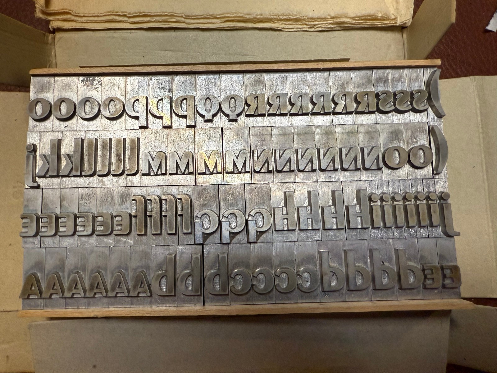 Complete Set Peignot Foundry Pica Printer Type Deberny & Peignot 60pt Lower Case