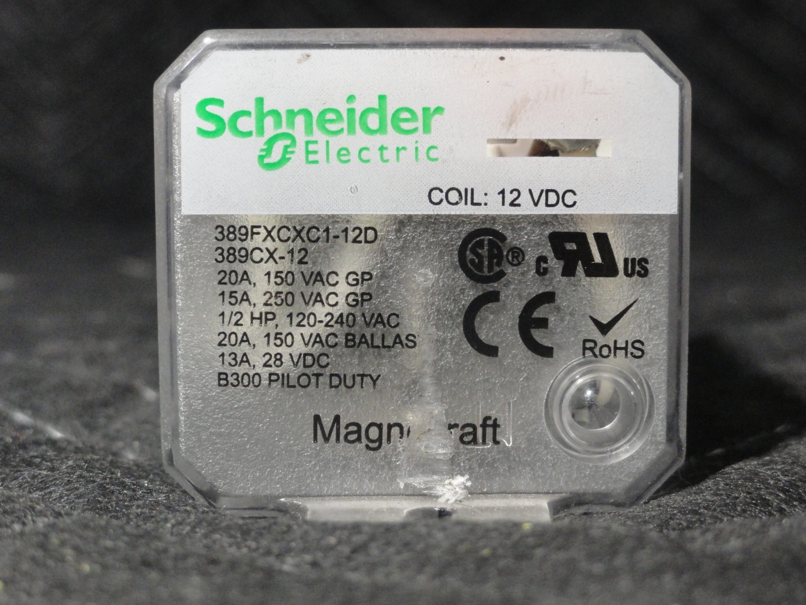 Schneider Electric Relay 389FXCXC1-12D Electromechanical Relay 12VDC Magnacraft