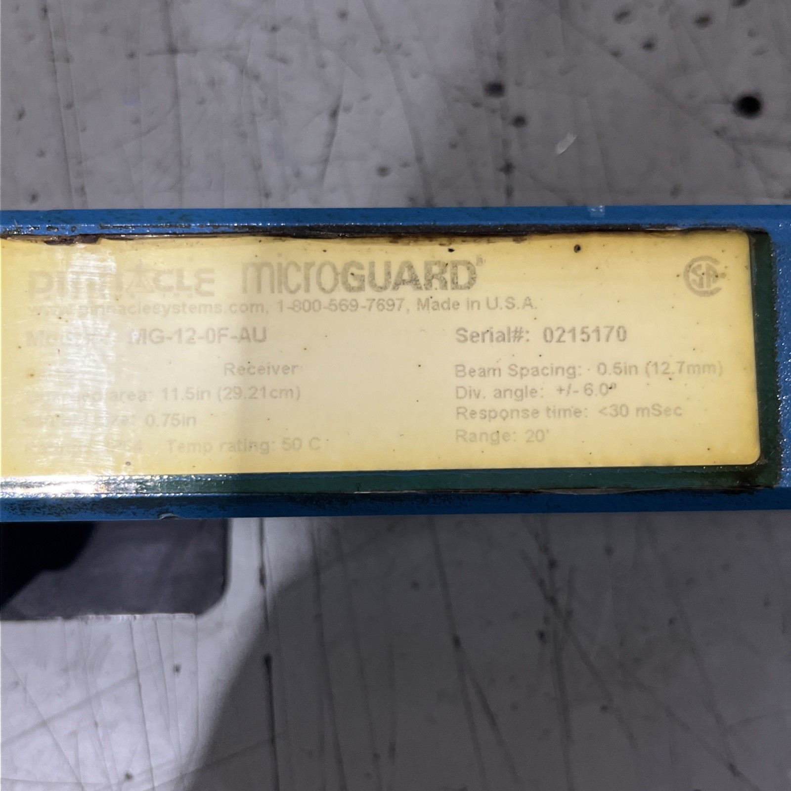 🔥Pinnacle Microguard MG-12-0F-AU Emitter & Receiver, Used Free Shipping🇺🇸