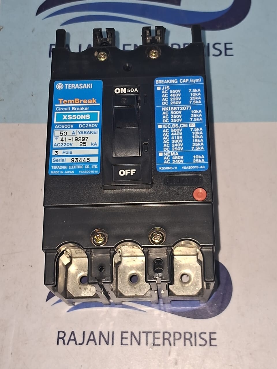 Terasaki Electric XS50NS Tembreak Circuit Breaker 3 Pole 50A (NEW)