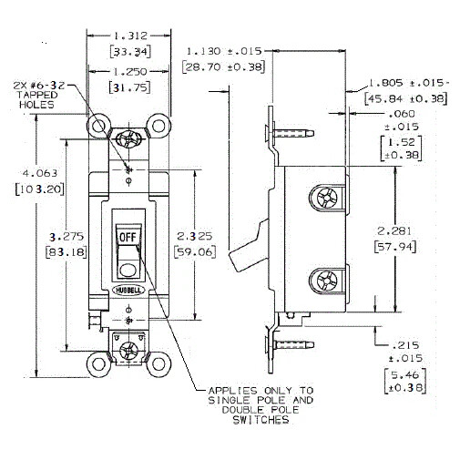 Hubbell HBL1223R 20 Amp 120/277 VAC 3-Way Red Toggle Switch