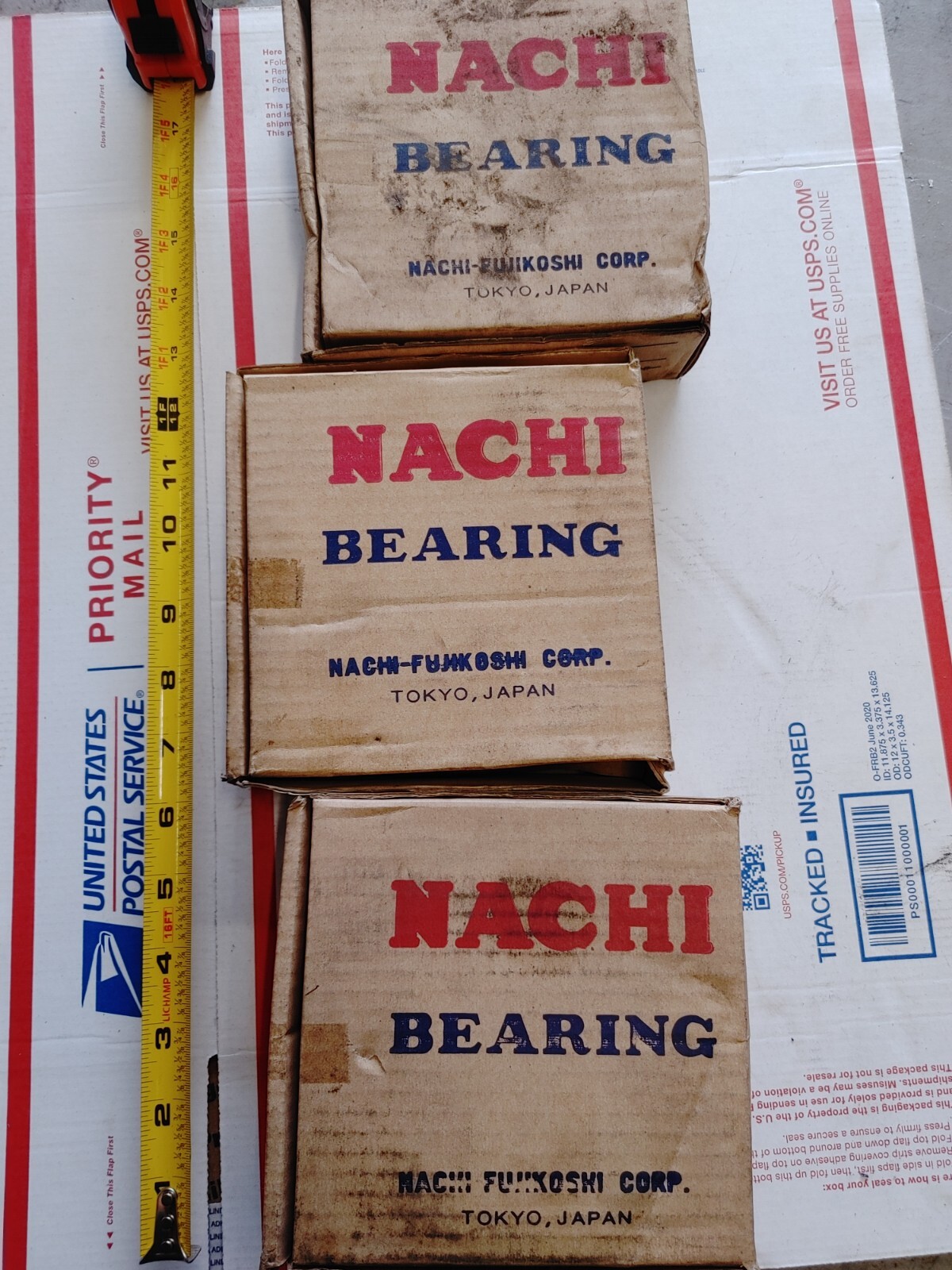 Lot 3x NOS NACHI 5216 DOUBLE ROW ANGULAR CONTACT BEARING NIB