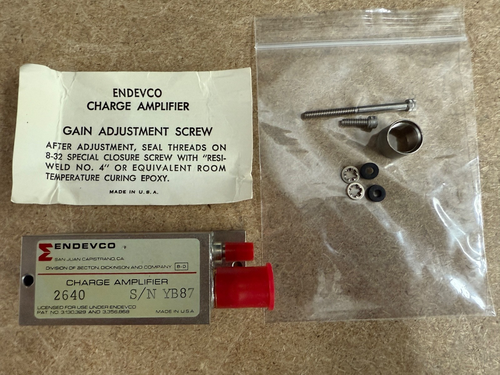 Endevco Charge Amplifier 2640 New NOS Vintage Becton Dickinson Test Equipment