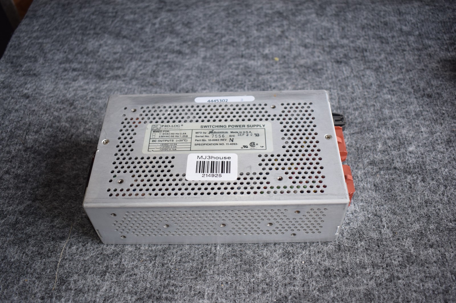 PRO-LO 10-0063 REV N SWITCHING POWER SUPPLY #214925-R1*B33