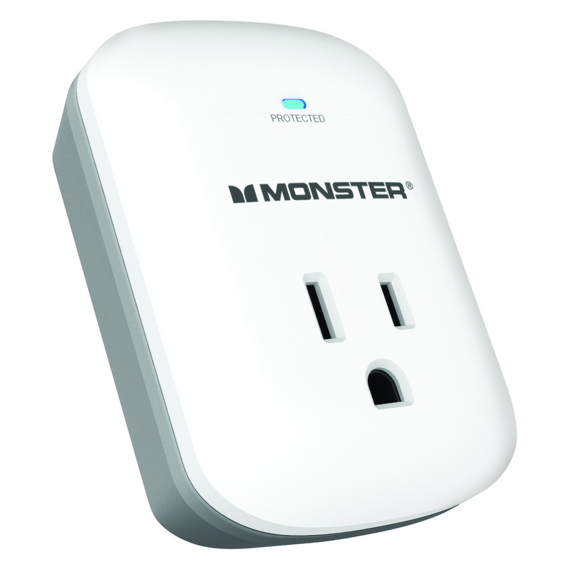 Monster Just Power It Up 1200 J 0 ft. L 1 outlets Surge Protector Wall Tap