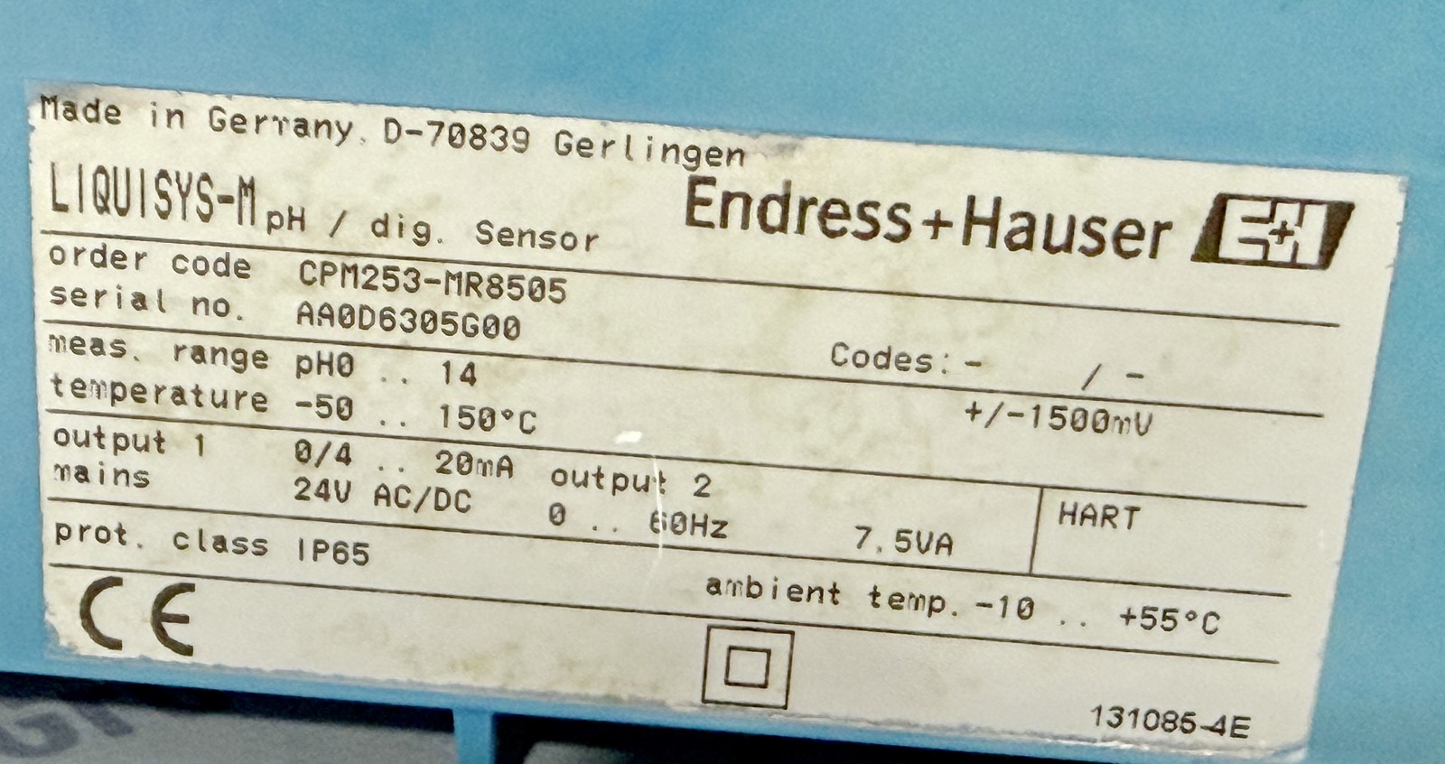 ENDRESS+HAUSER Liquisys M pH Transmitter CPM253-MR8505 CPM253 1 pcs #ZV/38/1#