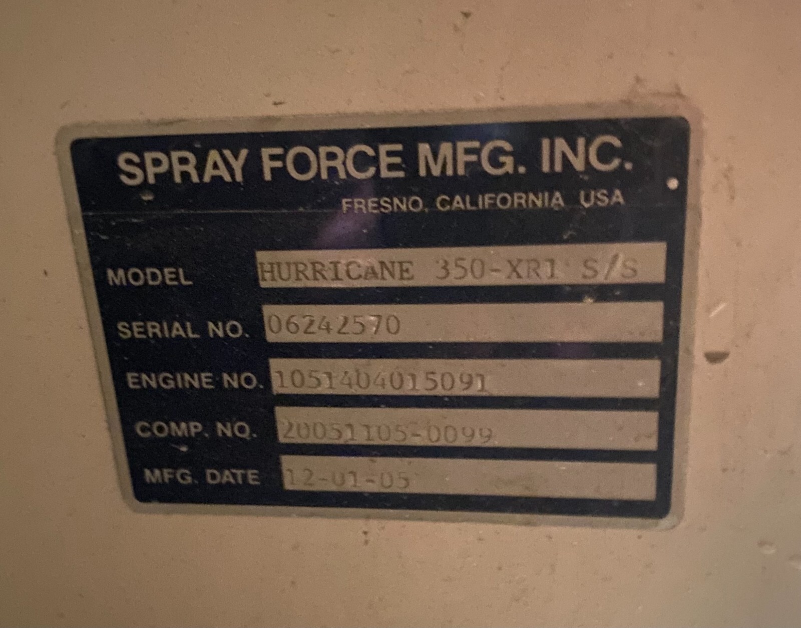 Drywall Spraying Rig, Spray Force Hurricane 350-XR1