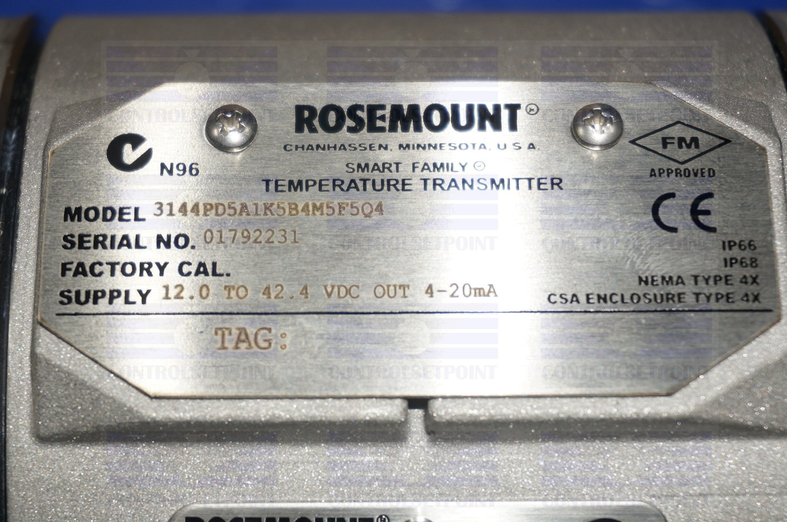 EMERSON ROSEMOUNT 3144PD5A1K5B4M5F5Q4 TEMP TRANS 3144 PD5 ID92231