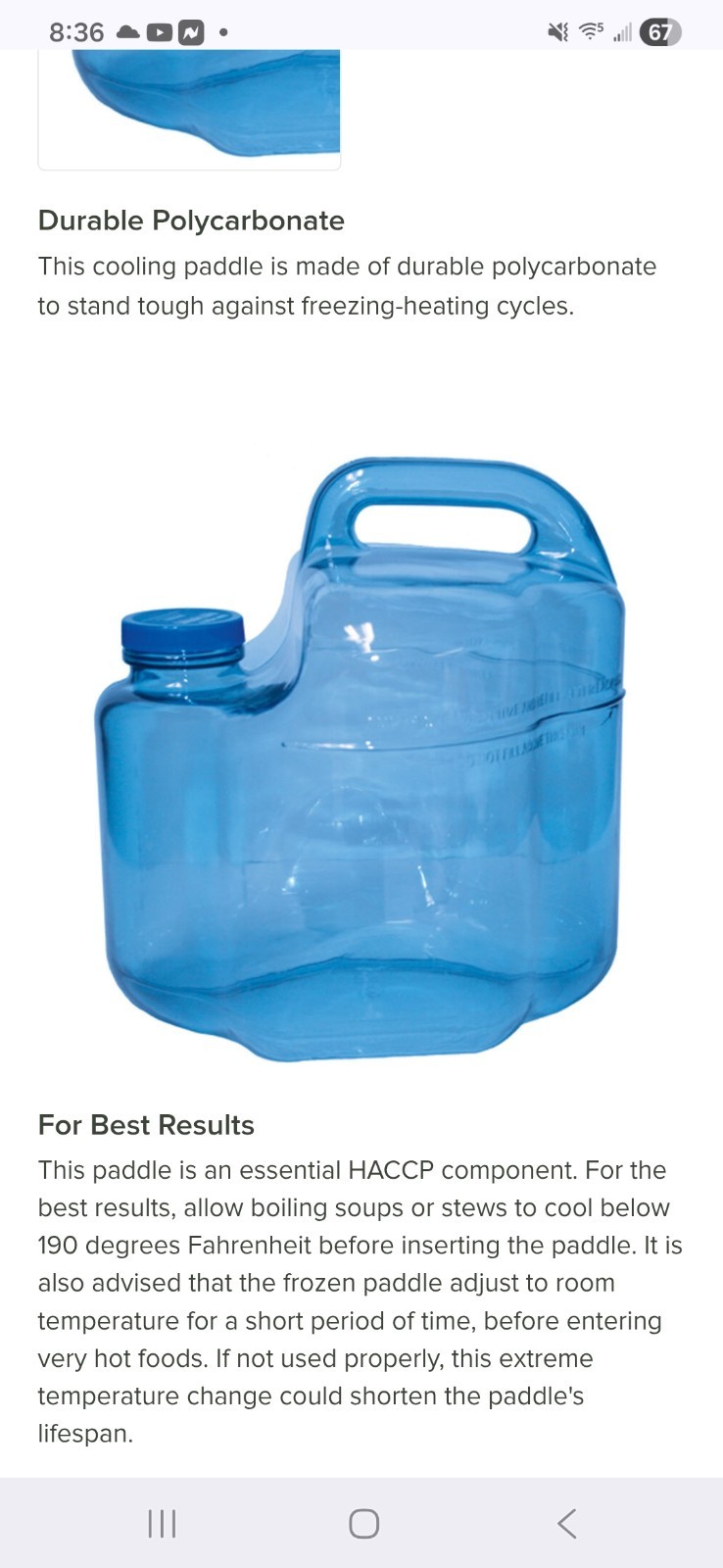 RAPI-KOOL 256OZ for San Jamar SJRCU256CW