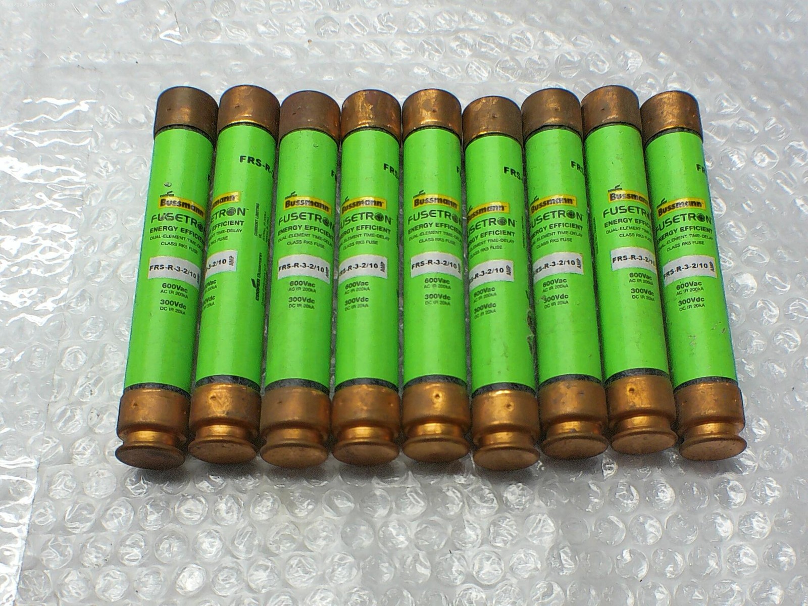 BUSSMANN FRS-R-3-2/10 FUSE GREEN LOT OF 9 NSNP