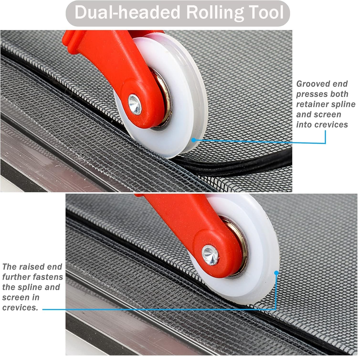 Window Screen Replacement Kit 48” x 99” Fiberglass Screen Mesh W/ Rolling Tool