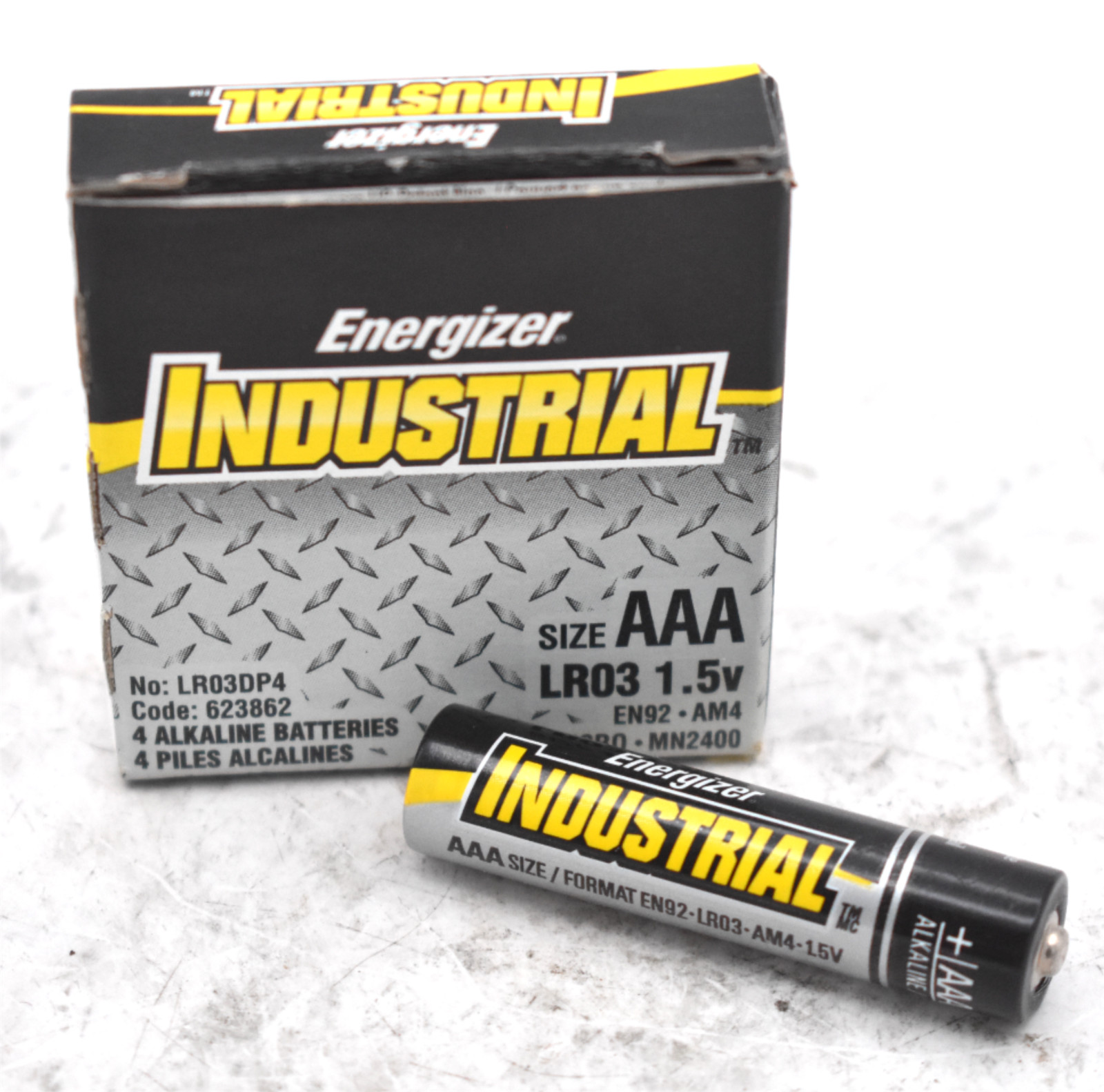 ENERGIZER INDUSTRIAL LR03DP4 AAA ALKALINE BATTERIES (LOT OF 5)