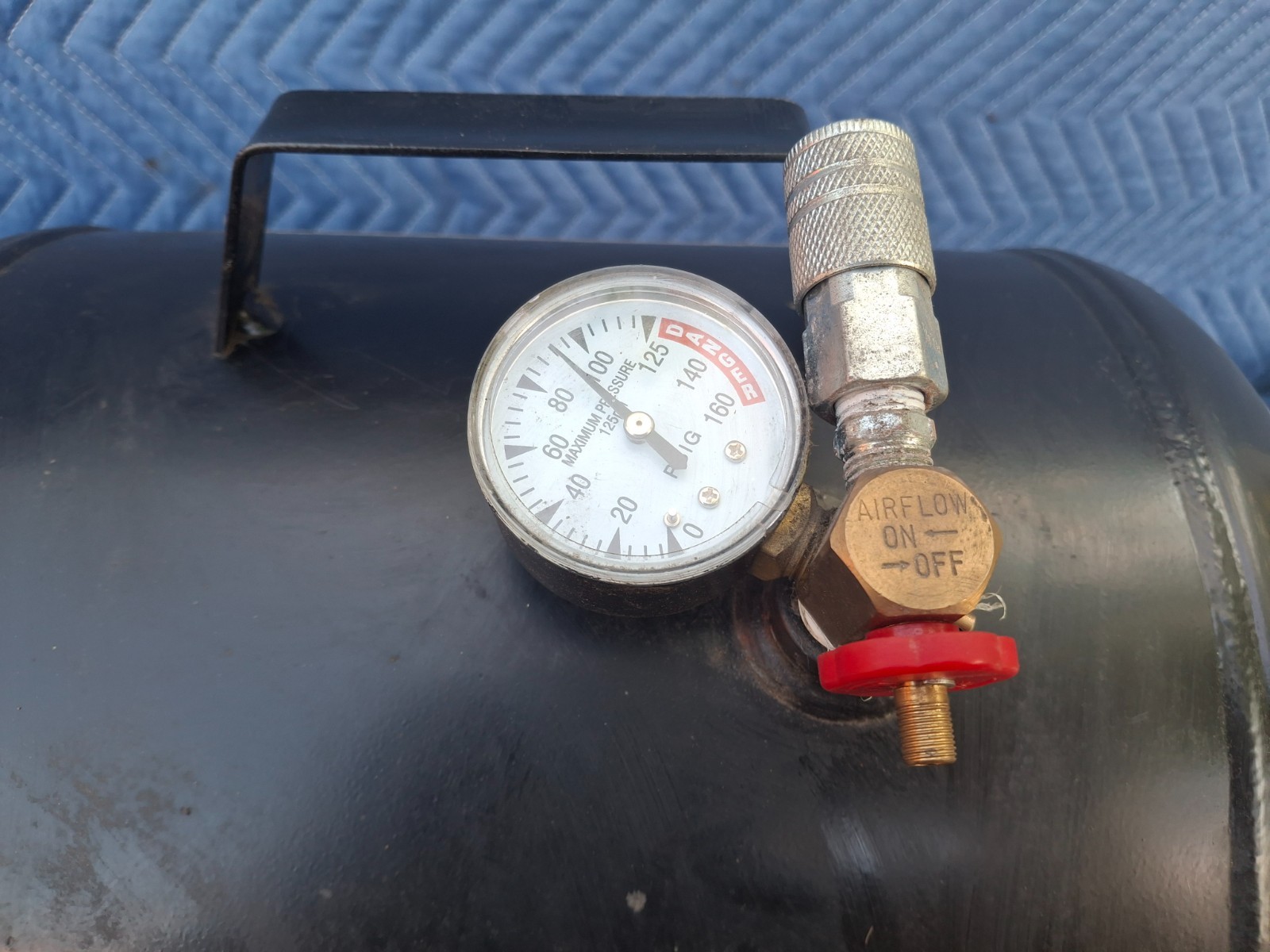 Torin Black Jack Steel Portable Horizontal Air Compressor Tank 7 Gal 125 Psi