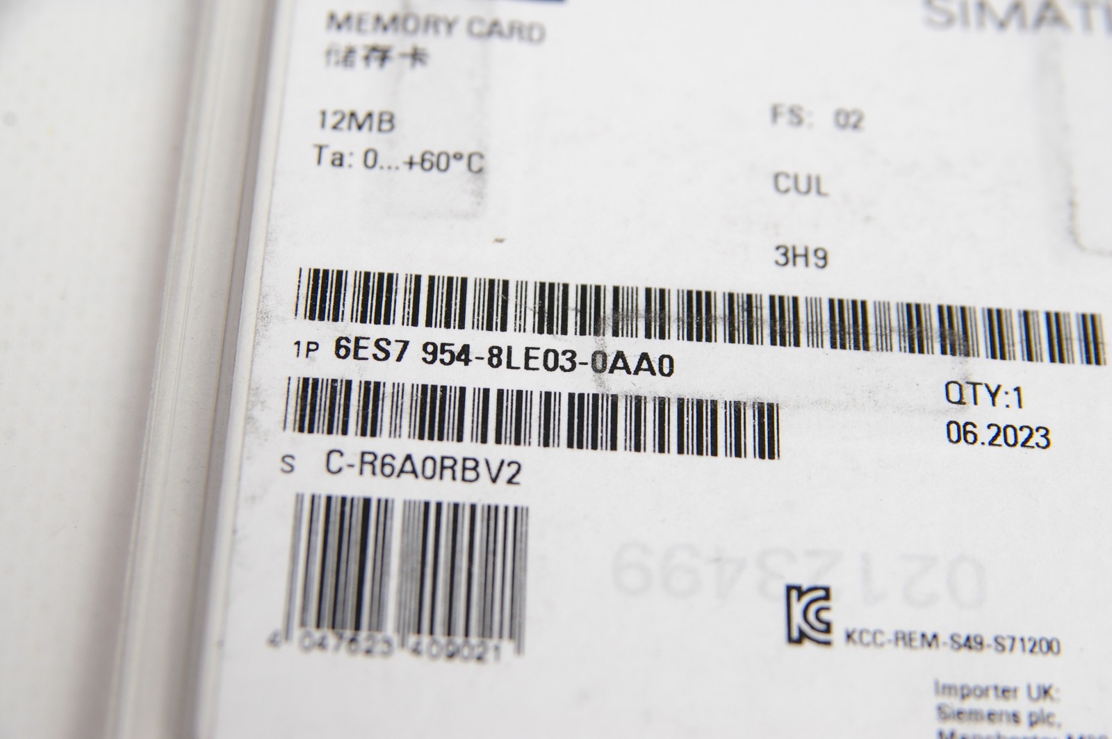 Siemens 6ES7954-8LE03-0AA0 6ES7 954-8LE03-0AA0 Simatic S7 Memory Card