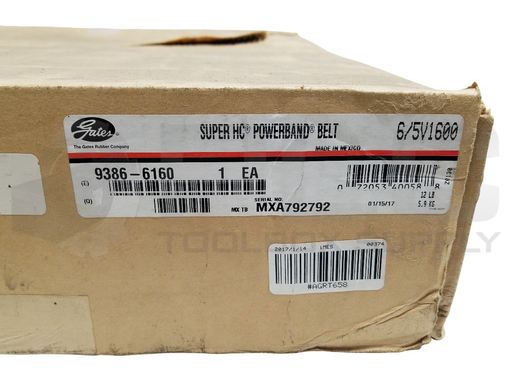NEW GATES 5V1600 SUPER HC POWERBAND V-BELT, 9386-6160