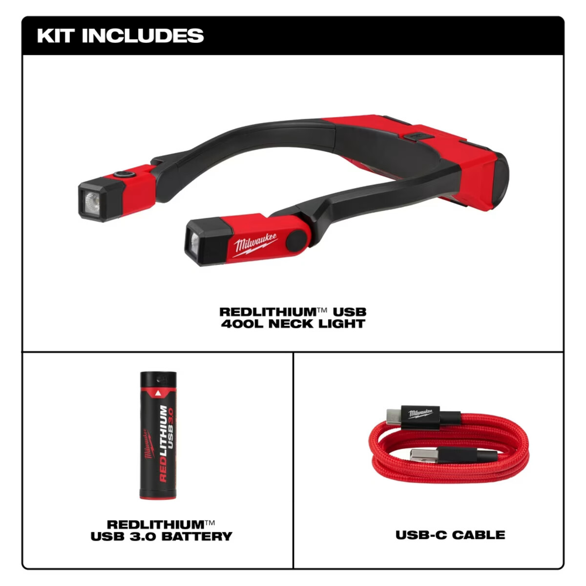 Milwaukee 2117-21 Redlithium USB 400L Neck Light