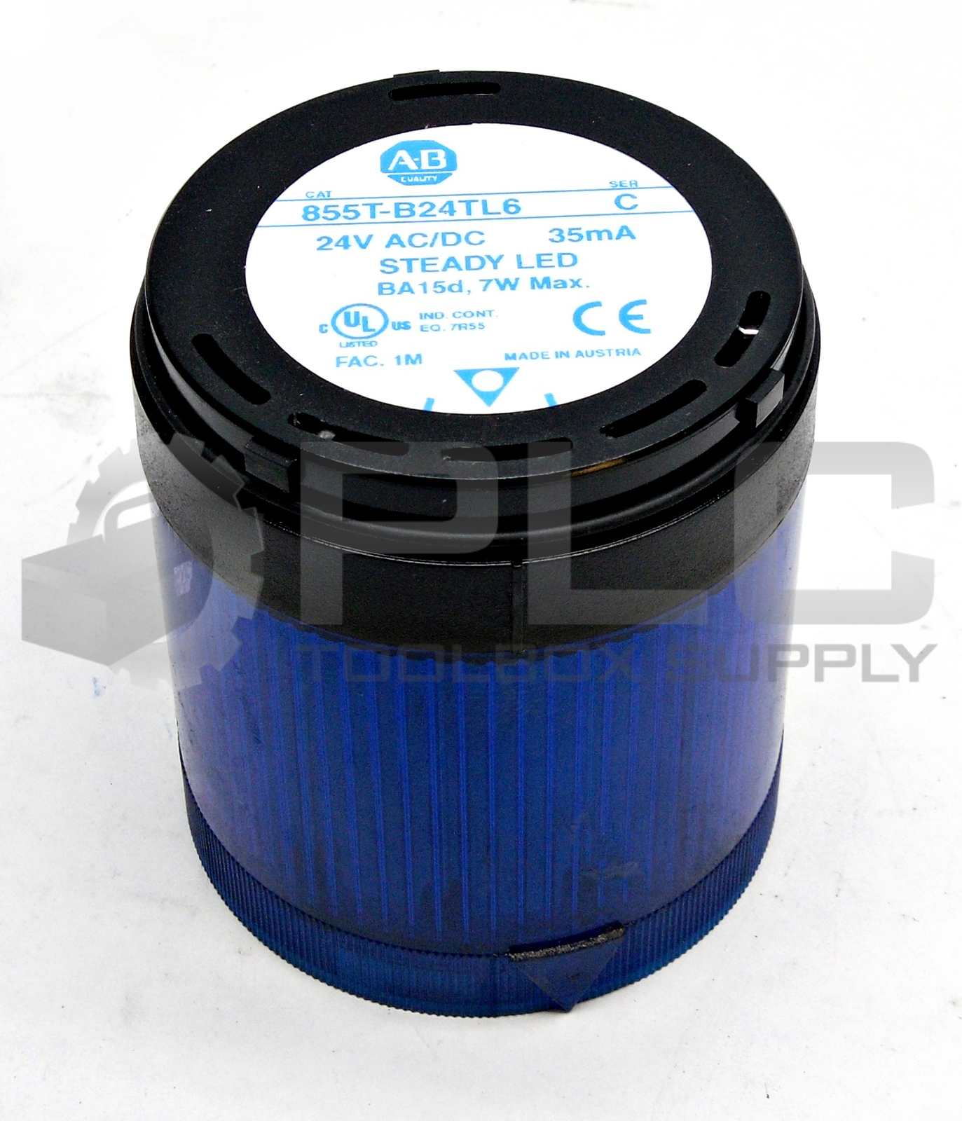 ALLEN BRADLEY 855T-B24TL6 /C STACK LIGHT BLUE LED W/ 855E-LL24B LED LAMP