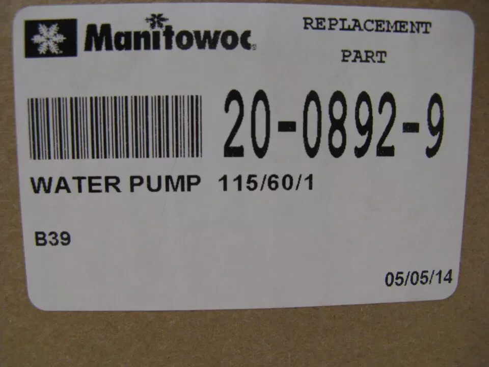 NEW OEM Manitowoc 2008929 Water Pump Includes O-Rings Model MSP2 P/N 20-0892-9