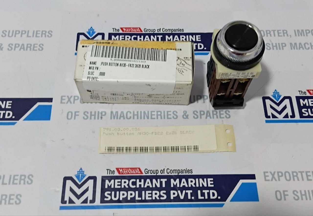Fuji Electric AH30-F Black Push Button 10A 600V AH30-FB22 2A2B