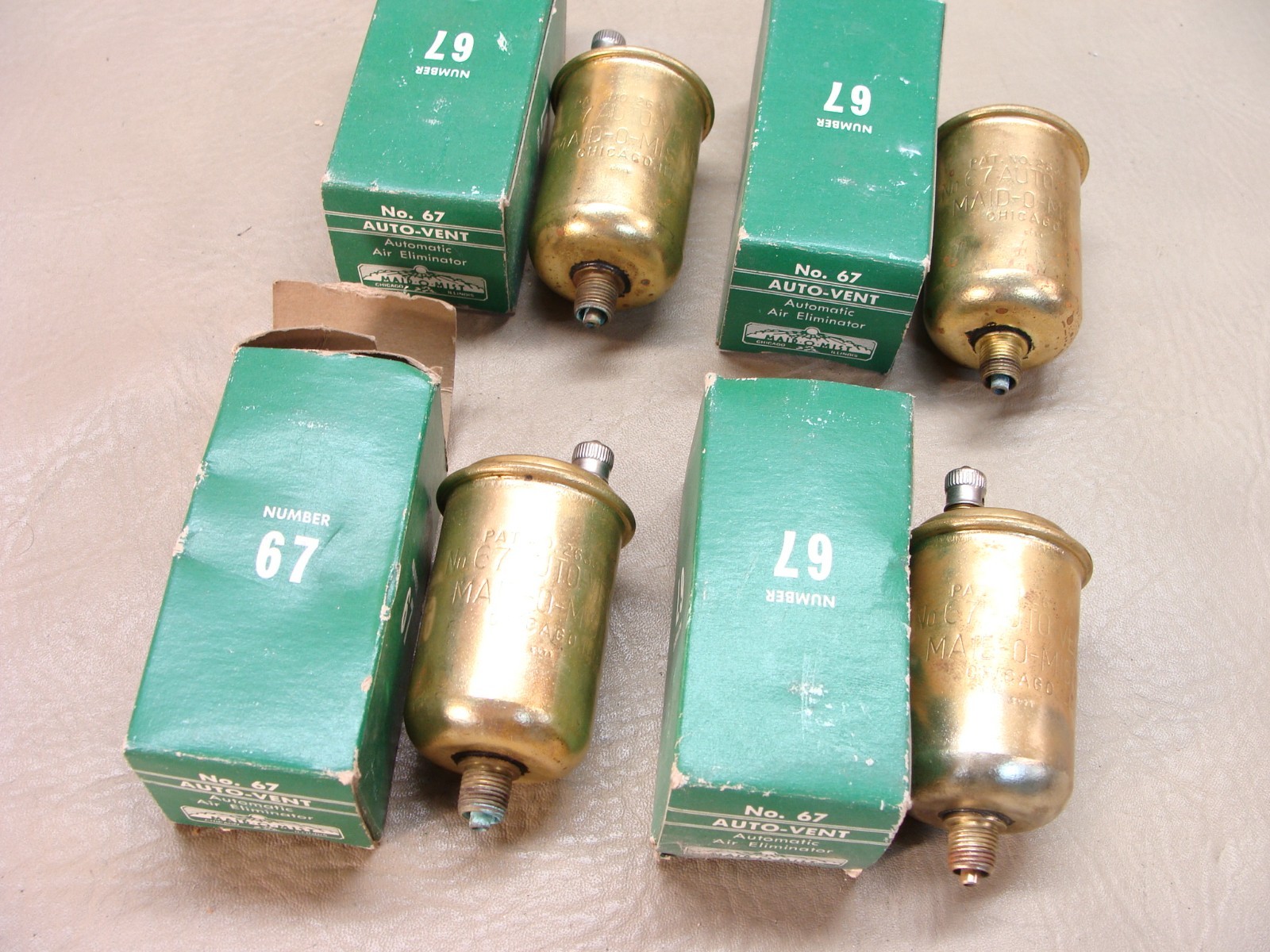 NEW vintage lot of 4 Maid-O-Mist No 67 auto-vent air eliminator