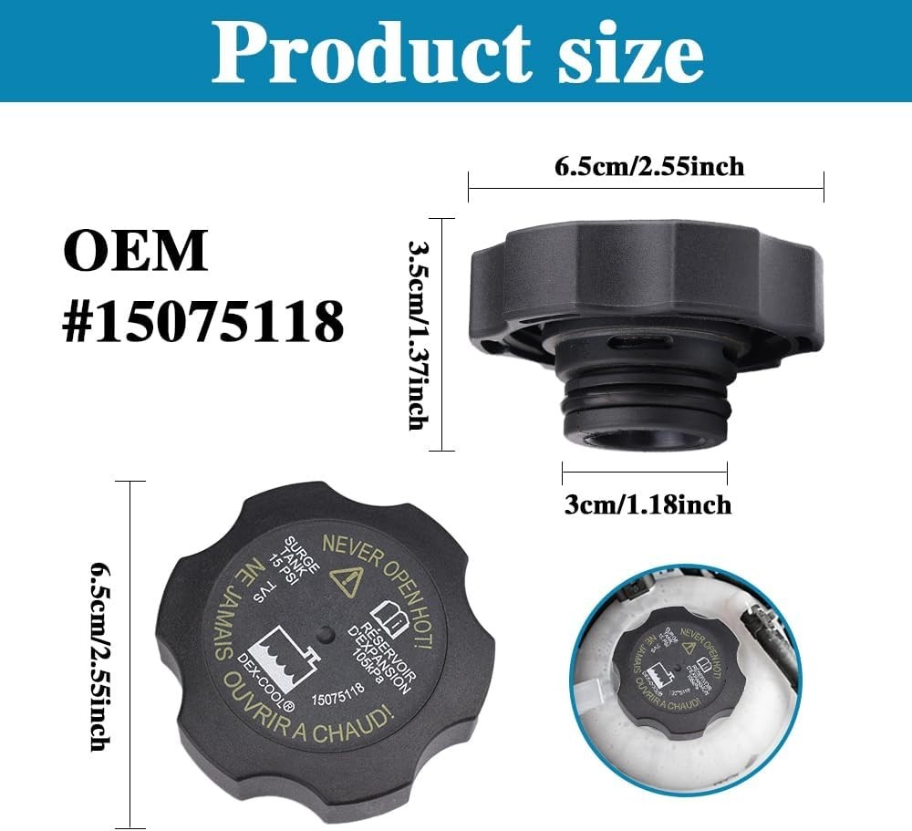 Radiator Surge Tank Coolant Reservoir Cap RC98 for Chevy GMC Cadillac Buick