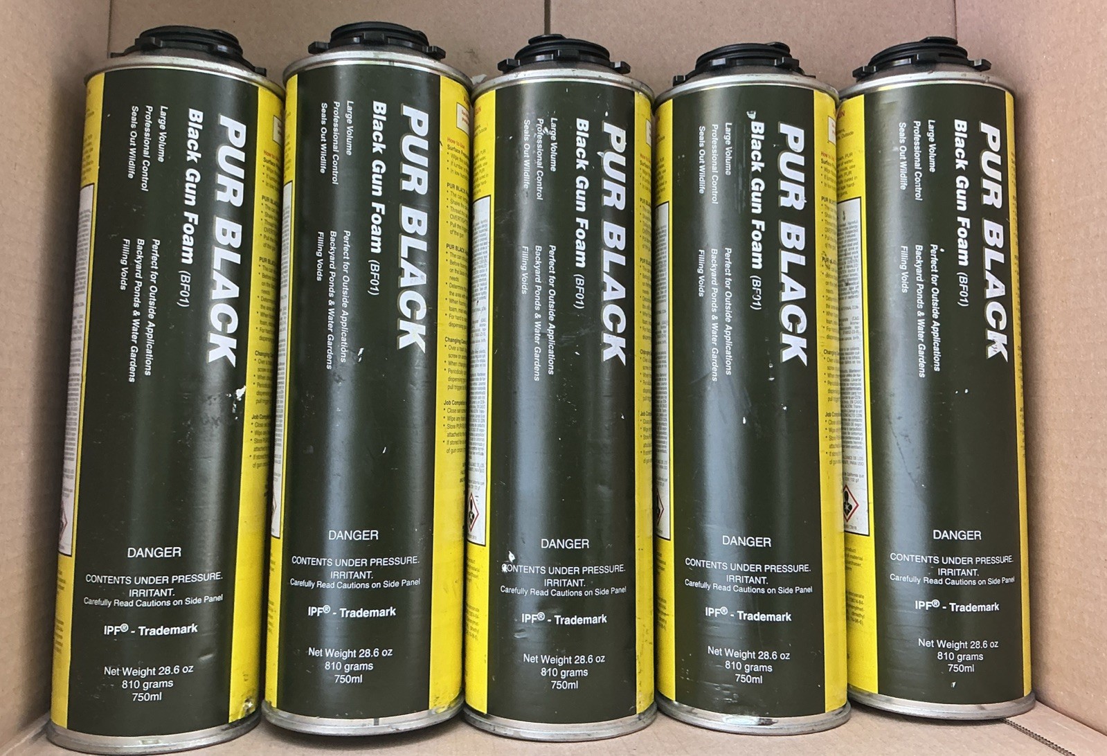Pur Black Foam In Can Cartridge – Waterfall Foam & Pest Control 5-Pack