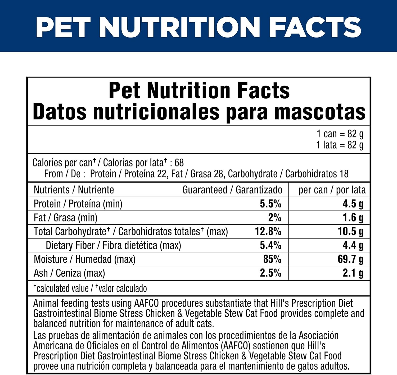 Gastrointestinal Biome Stress Digestive/Fiber Care Wet Cat Food, Chicken & Veget