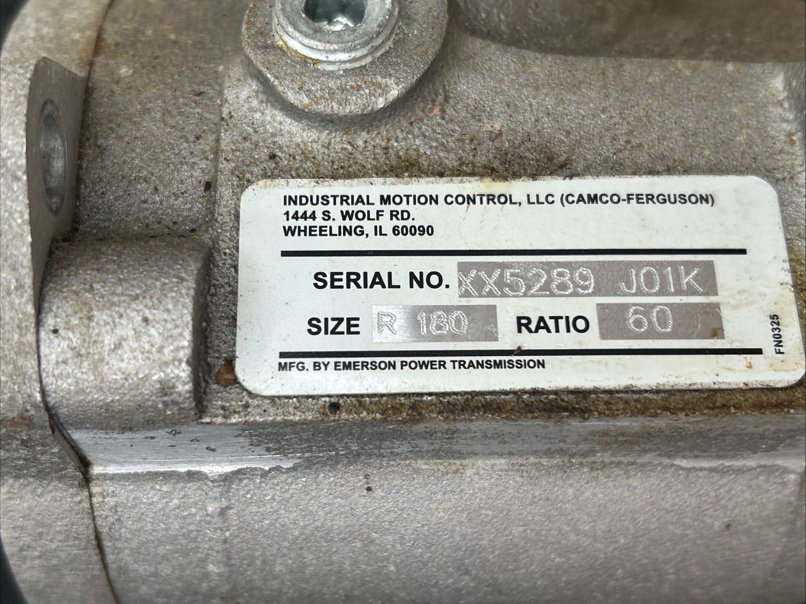 INDUSTRIAL MOTION CONTROL R180 60:1 Ratio