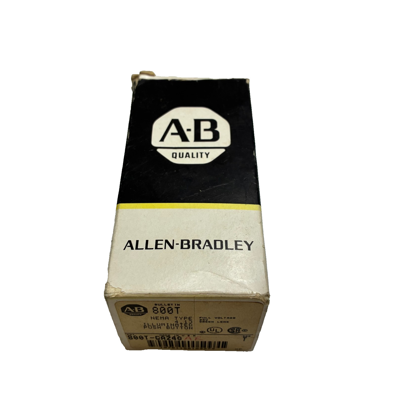 ALLEN BRADLEY 800T-QA24G PUSHBUTTON GREEN ILL SER T 1NO/1NC 24VAC/DC FULL VOLT