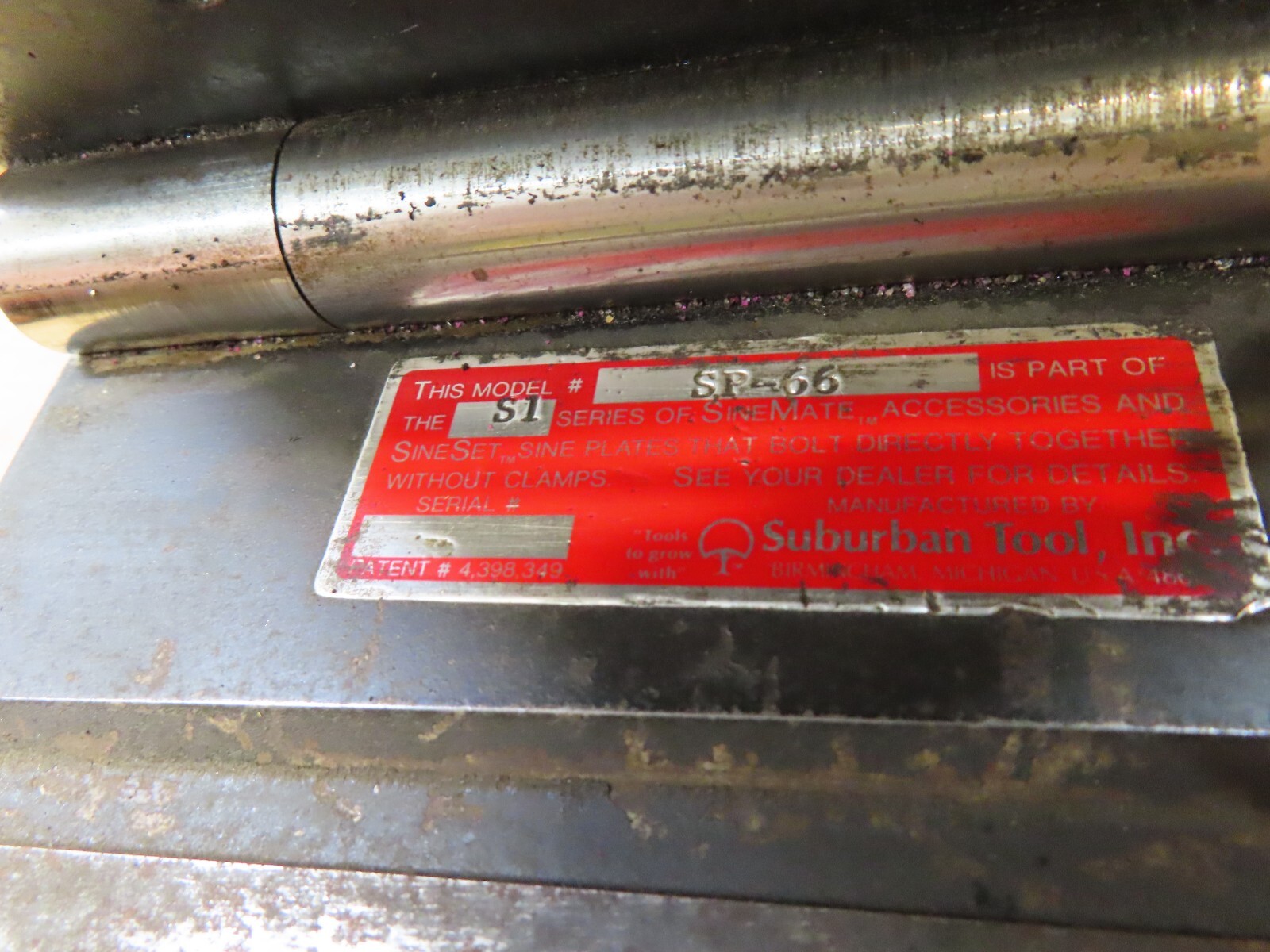 Suburban Tool MC-66-FP S1 6″ X 6″ On/Off magnetic chuck & SP-66 sine plate