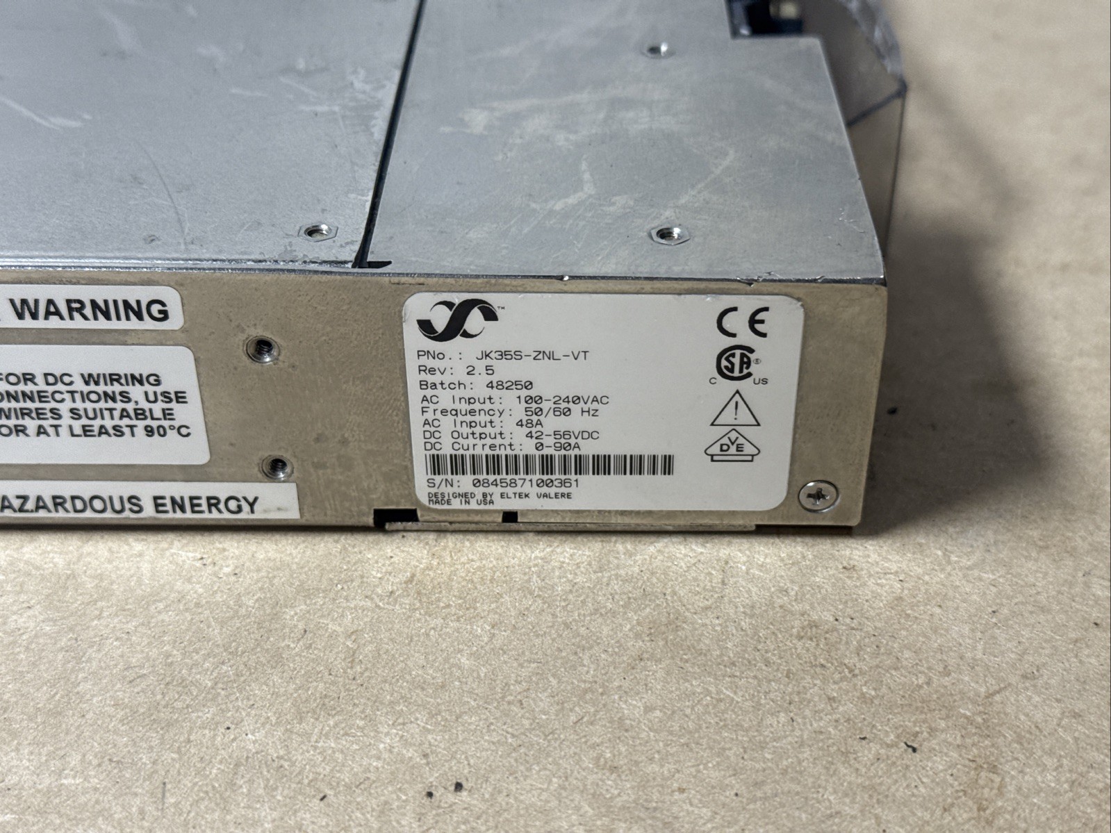 ELTEK JK35S-ZNL-VT Power Shelf